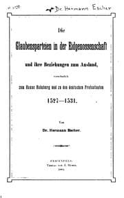 Tapa de Die Glaubensparteien in der Eidgenossenschaft und ihre Beziehungen zum Ausland