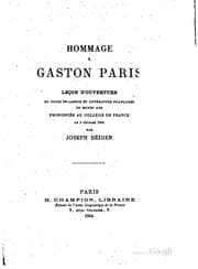 Tapa de Hommage à Gaston Paris