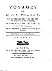 Tapa de Voyages de m. P. S. Pallas, en différentes provinces de l'empire de Russie, et dans l'Asie septentrionale