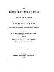 Tapa de The Insolvent act of 1875