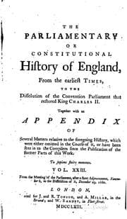 Tapa de The Parliamentary or constitutional history of England