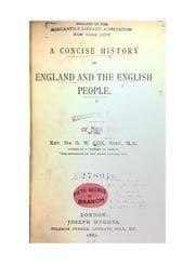 Tapa de A concise history of England and the English people