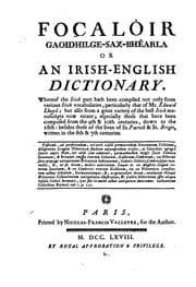 Tapa de Focalóir gaoidhilge-sax-bhéarla, or An Irish-English dictionary