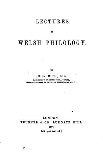 Tapa de Lectures on Welsh philology
