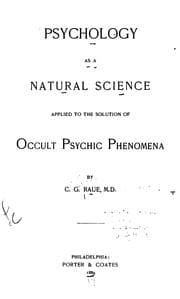 Tapa de Psychology as a natural science applied to the solution of occult psychic phenomena