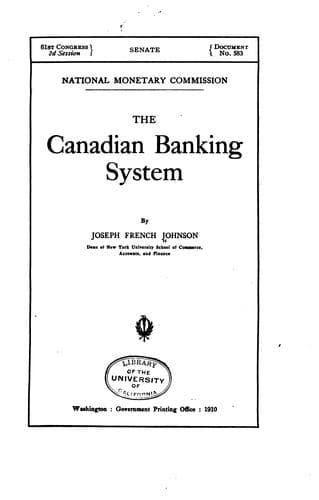 Tapa de The Canadian banking system