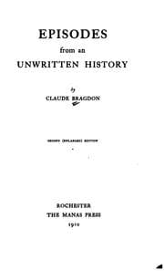 Tapa de Episodes from an unwritten history