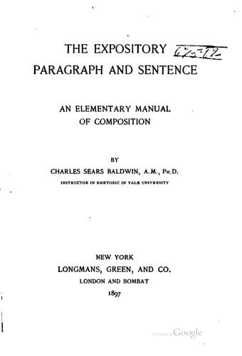 Tapa de The expository paragraph and sentence.