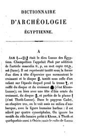 Tapa de Dictionnaire d'archéologie égyptienne