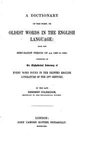 Tapa de A dictionary of the first or oldest words in the English language