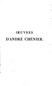 Tapa de Œuvres anciennes d'André Chénier