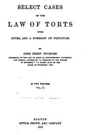 Tapa de Select cases on the law of torts