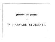 Tapa de Manners and customs of ye Harvard studente