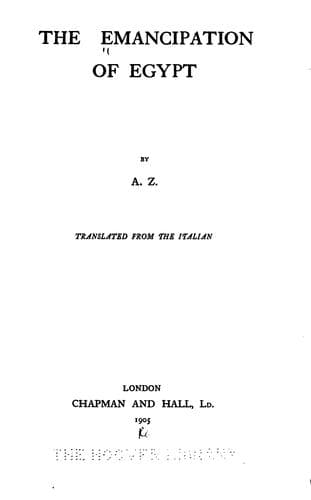 Tapa de The emancipation of Egypt