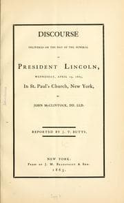 Tapa de Discourse delivered on the day of the funeral of President Lincoln, Wednesday, April 19, 1865