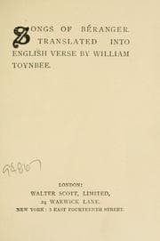 Tapa de The songs of Béranger