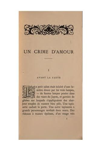Tapa de Un crime d'amour