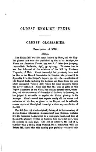 Tapa de The oldest English texts