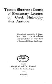 Tapa de Texts to illustrate a course of elementary lectures on Greek philosophy after Aristotle