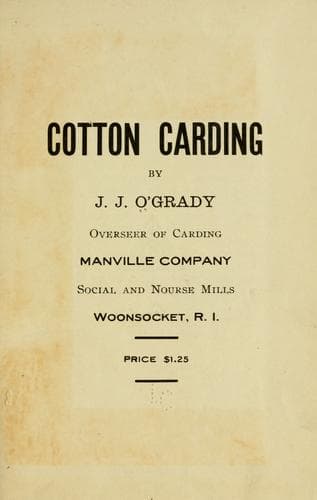 Tapa de Cotton carding