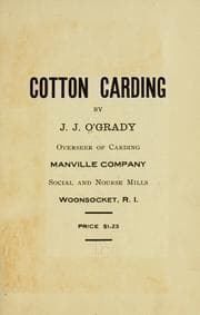 Tapa de Cotton carding