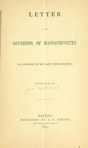 Tapa de Letter to the governor of Massachusetts