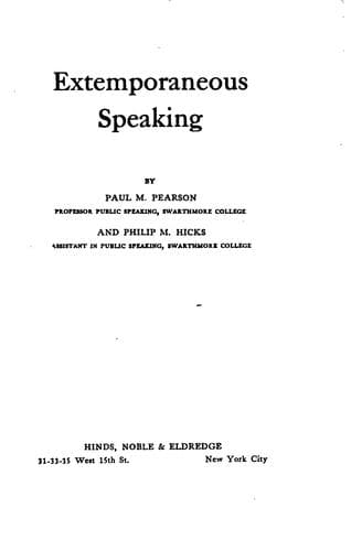Tapa de Extemporaneous speaking