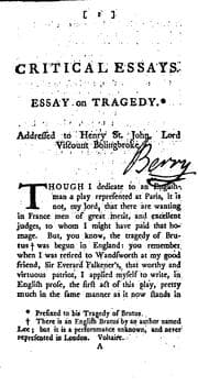 Tapa de Critical essays on dramatic poetry