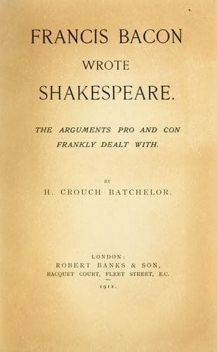 Tapa de Francis Bacon wrote Shakespeare.