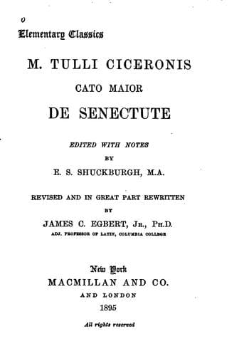 Tapa de M. Tulli Ciceronis Cato maior de senectute