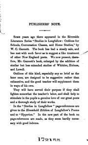 Tapa de Studies in Longfellow, Whittier, Holmes and Lowell