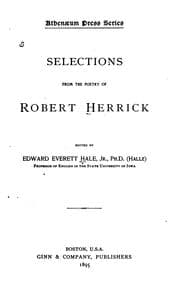 Tapa de Selections from the poetry of Robert Herrick, ed