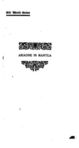 Tapa de Ariadne in Mantua