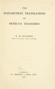 Tapa de The Elizabethan translations of Seneca's tragedies