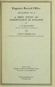 Tapa de A first study of inheritance in epilepsy