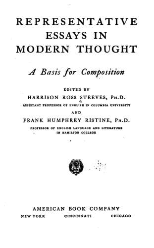 Tapa de Representative essays in modern thought