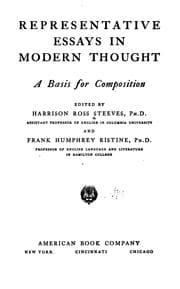 Tapa de Representative essays in modern thought
