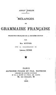 Tapa de Mélanges de grammaire française