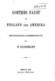 Tapa de Goethes Faust in England und Amerika