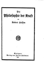 Tapa de Die philosophie der kraft