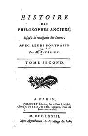 Tapa de Histoire des philosophes anciens, jusqu'à la renaissance des lettres