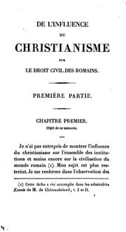 Tapa de De l'influence du christianisme sur le droit civil des Romains