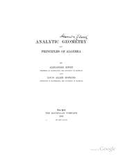 Tapa de Analytic geometry and principles of algebra