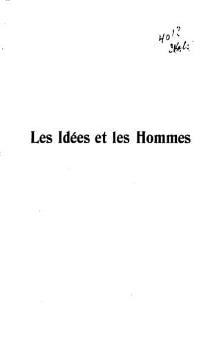 Tapa de Les idées et les hommes