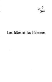 Tapa de Les idées et les hommes