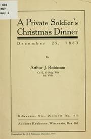 Tapa de A private soldier's Christmas dinner, December 25, 1863