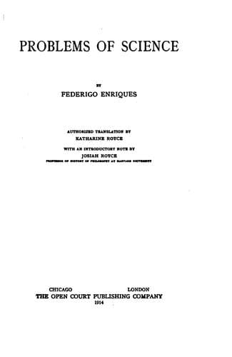 Tapa de Problems of science