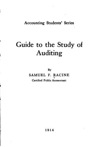 Tapa de Guide to the study of auditing
