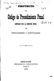 Tapa de Proyecto de Código de procedimiento penal revisado por la Comision mista de senadores i diputados
