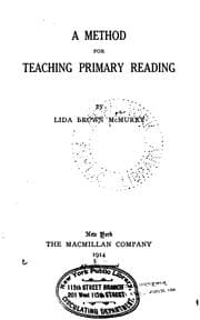 Tapa de A method for teaching primary reading